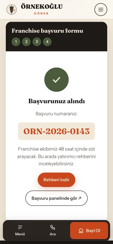 Başvuru alındı