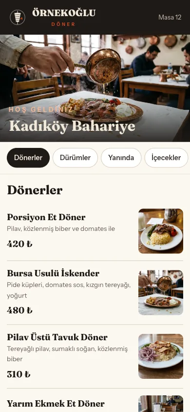 QR menü